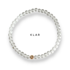 클라(KLAR) 천연 백수정 (화이트쿼츠) 14k 원석팔찌 (4미리)
