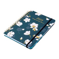 QDY 2022-2023 플래너 월간/주간 캘린더 의제 꽃 6" x 8.5" -교사를 위한 두꺼운 종이 아카데믹 플래너가 있는 와이어, 플래티넘 애호가, 작은