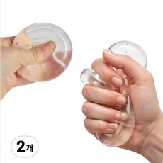 리즈니 말랑이 원형 스퀴시 스트레스볼, 2개, 120g, 반투명 화이트