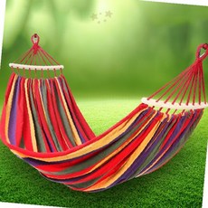 캔버스 해먹 캠핑 휴대용 그물침대 야외 정원 휴식용 포대식 이동식 침대, 오션블루 소형