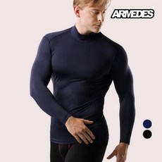 아르메데스 남성용 기모 발열내의 터틀넥 상의 AR-25