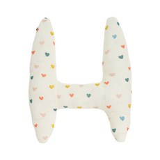 兒童汽車睡眠枕安全帶護肩頭枕，雙層記憶棉支撐，可調側翼防滑設計，臺灣出貨, 彩色愛心_H枕