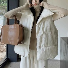 여자 겨울 데이트 룩 패딩 베스트 조끼 코디 아우터 nys+638at