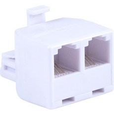 Power Gear 전화 듀플렉스 어댑터 가정 또는 사무실 자동 응답기와 호환 모든 브랜드 RJ14 RJ11 화이트 76191 156222, 1 Pack, 1Pack