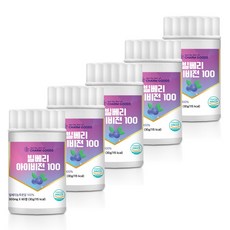 빌베리 영양제 정 농축분말 식약청인증 HACCP, 5개, 60정