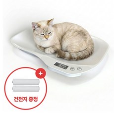 집똑똑이 강아지 고양이 미니 체중계 + 건전지, 1개, 화이트, 단일