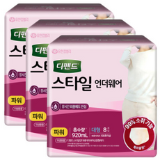 디펜드스타일언더웨어 여성용 파워 대형 8P 3팩, 8개입, 3세트