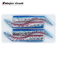 MajorCraft 釣魚路亞鉤 T軟尾遠投翹嘴海鱸假餌, 1個, 浜王HMO SHAD-#02色 T尾 四