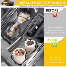 JTYZSM 2022-2025 쉐보레 실버라도 및 GMC 시에라 1500용 컵 홀더 센터 콘솔 홀더 인서트 컵홀더 오거나이저 코스터 라이너 22-25 실버라도/시에라 내부 액, 22-25 실버라도 & 시에라 1500(버킷 시트)