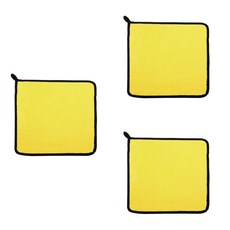 Helena 雙面珊瑚絨洗車毛巾 - 加厚超細纖維擦車布, 3個, 28x28cm/加厚珊瑚絨, 純色