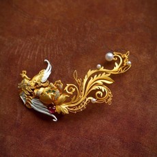 巨匠工廠新中式風有鳳來儀鳳凰胸針優雅大氣顯氣質中國風古典百搭民族風, 1個, 胸針