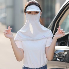 冰絲防曬面罩女夏季防紫外線開車騎行護眼角面罩薄款透氣遮陽臉罩