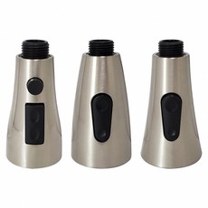 蝴蝶衛浴 高質感拉絲色清洗噴頭(抽拉龍頭專用) 按壓開關.按鍵切換.抽拉水龍頭噴頭.洗菜噴頭.出水頭.出水嘴, 1個, 【D櫃111】F款, 拉絲色