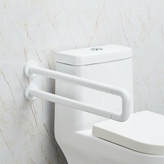 ABS 화징실 안전손잡이 양변기용 노인 장애인 환자 화장실 안전 손잡이, 백색, 1개