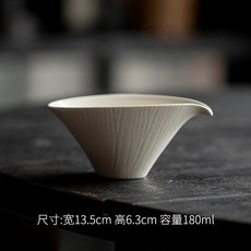 彌言 日式手工陶瓷公道杯 茶海 草木灰 分茶器 景德鎮公杯 勻杯, 1個, 草木灰—橢圓—水月公盃