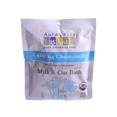 Aura Cacia 수딩 오가닉 밀크 앤 오트 배스 카밍 캐모마일, 49.6g, 1개