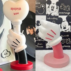 마린데어 응원봉거치대 보관함 아크릴 세트 아이돌, 1단, 미키 장갑+미키 장갑 핑크