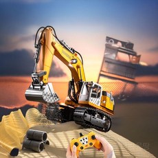 무선포크레인장난감 rc중장비 굴착기 대형 키덜트 합금 불도저, 1개