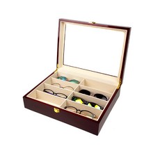 八格眼鏡收納盒 大容量絨布內裡