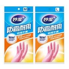 妙潔 防霉耐用 絨裡手套 M/L, 1個, 妙潔防霉耐用絨裡手套-L(1雙), 粉色, 大 (L)