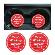 SYLVIL 블링 범용 인서트 방지 미끄럼 75인치 자동차 받침 4개 홀더 컵받침 9CM, 2 PCS, 레드