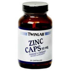 TWINLAB 鋅膠囊 50mg, 90顆, 1罐
