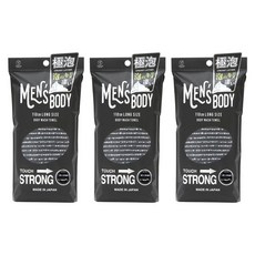 일본 요코즈나 맨즈 롱 샤워타올, 3개, 1개입, 스트롱