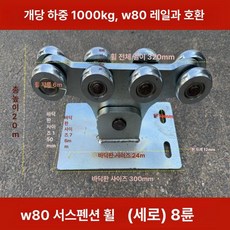 슬라이딩 게이트 바퀴 고정대 풀리 휠롤러 무레일 고중력, W80 플로팅 휠 가로 8개 1000kg, 1개