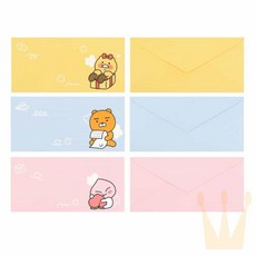 라온지니 카카오프렌즈 가로 봉투 3P 현금봉투 감사돈봉투 결혼봉투, 춘식이