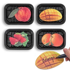 루크시프그 4팩 스티커 메모 모양 메모 망고/피치/탠저린/스트로베리 귀여운 셀프 스틱 메모 패드 홈 오피스 학용품, Fruit