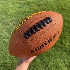 【開發票/統編】美式橄欖球 成人標準比賽訓練用 兒童青少年腰旗練習運動 3/6/9號 防滑紋路設計 橄欖球, 9號全棕色黑線新款成人耐用, 1個