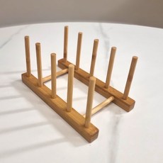 대나무 접시꽂이 쟁반 그릇 거치대 3칸 4칸, 대나무4칸, 2개