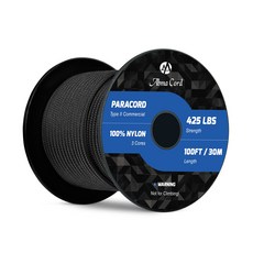 파라코드 3mm 30M 100% 나일론 Type II 3가닥 캠핑 공예 아웃도어용, 블랙