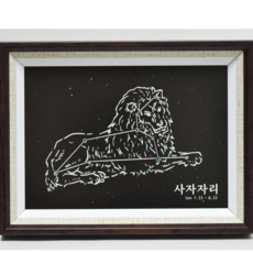 [스와로브스키 크리스탈 구성] 야광 생일별자리 액자 - 사자자리 (7/23 ~ 8/22), 갈색