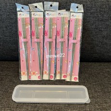 QDAD 316不鏽鋼成人筷子 日式方筷 空心隔熱 防滑設計 附便攜收納盒 5雙組, 1個, 5雙（橫竪混合）