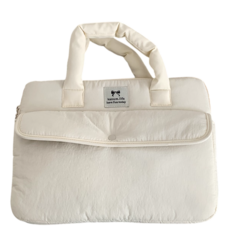 노트북파우치 케이스 폭신한 패딩소재 충격완화 laptop pouch, 화이트, 1개