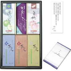 11834277 절향 법당향 향 사찰향 제사향 조의 선물 차화 5종 백단 외부 장식 조문 포함 촛불 일본 제조 연기 적게 선물용 법요 일주기, 차꽃 5종 + 촛불 (포장 외부에 노리), 조의문 포함