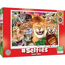 MasterPieces – 만 8세 이상 아동용 200피스 직소 퍼즐 #Selfies Woodland Wackiness 교육 가족 재미있는 게임 어린이를 선물 아이디어 48.3, Safari Sillies