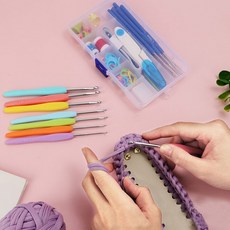 L뜨개질 바늘 53p 공예 수예 코바늘 골무 케이스 풀세트, 1개