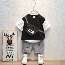 男童兩件式短袖套裝 AIR印花