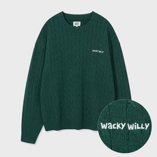 와키윌리 베이직 케이블 조직 풀오버 그린 236429