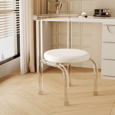 아크릴 화장대의자 투명 심플 화장대 벨벳 짙은 식탁 다이닝 메이크업 모던 화이트 북유럽, 원목 받침대 + 고탄성 스펀지 B