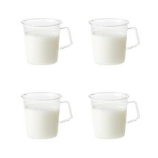 킨토 캐스트 밀크 글라스 310ml 내열유리, 4개, 클리어