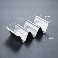 타코튀김기 바스켓 브리또 접시 핫도그 타코 업소용 나초, 스틸 U자형 3칸 타코 팬, 기본 색상