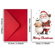 手繪卡通風耶誕老人賀卡附信封, 1個