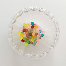 [야화] 비즈공예 아크릴 무광 네온 컬러 구슬 4mm 100개