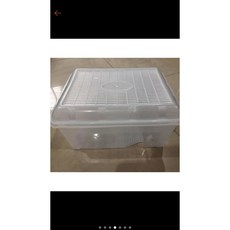 邦邦水族 三色可選 含蓋防逃 半透明烏龜生態盆【38*28*17cm】爬蟲兩棲飼養盆 培育箱 寵物箱 烏龜缸, 1個, 白色蓋子