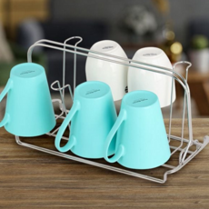 주방 컵걸이 주방용 8구 정리대 스텐 컵걸이 보관함 거치대 용품 건조대 받침대 유리 받침 식기 건조