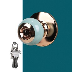 (락이록이) 100% 국산 KS인증 2000그린 원통형 열쇠타입 방문손잡이, 1개, 그린 (열쇠형)