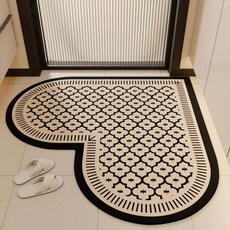 규조토 모서리 주방 주방매트 모서리매트 작 소프트, 1개, G. 꽃무늬 하트